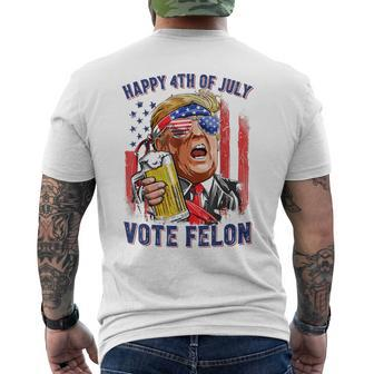Vote Felon Trump 2024 Happy 4Th Of July Convicted Men's T-shirt Back Print - Monsterry UK