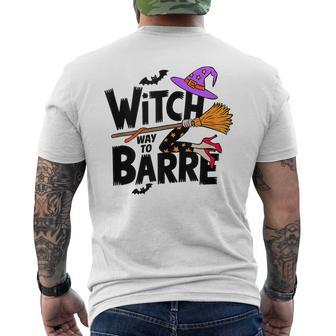 Witch Way To Barre Halloween Workout Men's T-shirt Back Print - Thegiftio UK