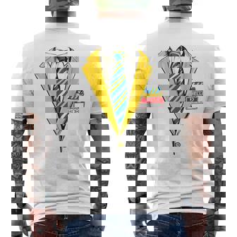 Yellow Bob Halloween Costume Zombie Tuxedo Suit Tux Men's T-shirt Back Print - Thegiftio UK