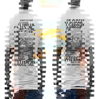 Yellowstone National Park Vintage Hiking Men's T-shirt Back Print - Thegiftio UK
