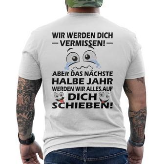 Zum Farewell Glückwunsch Zu Deiner Flucht Employee Gray S T-Shirt mit Rückendruck - Geschenkecke