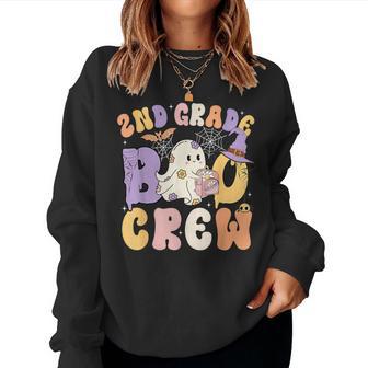 2Nd Grade Boo Crew Second Grade Halloween Costume Teacher Women Sweatshirt - Thegiftio UK