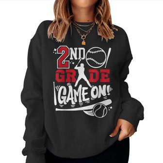2Nd Grade Game On First Day Of School Baseball Second Grade Women Sweatshirt - Thegiftio UK