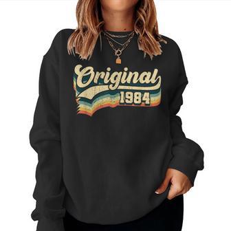40Th Birthday Original Vintage Born In 1984 Women Sweatshirt - Thegiftio UK