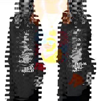 4Th Of July Duck Firequacker Patriotic Fourth Of July Women Sweatshirt - Monsterry