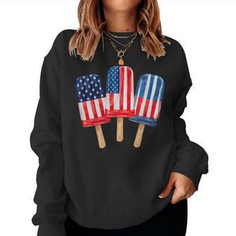 4Th Of July Popsicle Patriotic Fourth Of July Women Sweatshirt | Seseable UK