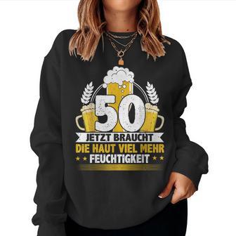 50Th Birthday Beer Slogan Sweatshirt Frauen - Geschenkecke