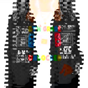 5Th Grade Level Unlocked Back To School First Day Gamer Boys Women Sweatshirt - Seseable