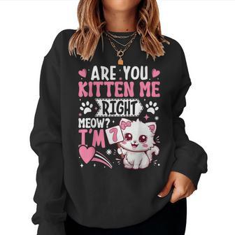 7Th Birthday Girl 7 Year Old Kitten Cat Happy Bday Women Sweatshirt - Thegiftio UK
