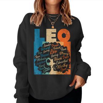 African American Zodiac Birthday Leo Girl Women Sweatshirt - Thegiftio UK