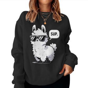 Alpaca Llama With Sunglasses Sup Women Sweatshirt - Thegiftio UK