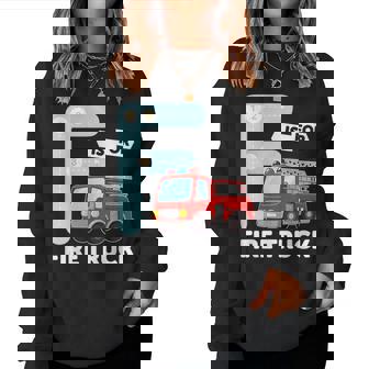 Alphabet Student F Is For Fire Truck Learning Abcs Teacher Women Sweatshirt | Mazezy