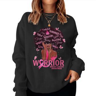American African Black Queen Breast Cancer Warrior Women Sweatshirt - Thegiftio UK