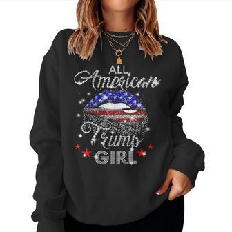 All American Trump Girl Mouth Diamond Women Sweatshirt - Monsterry