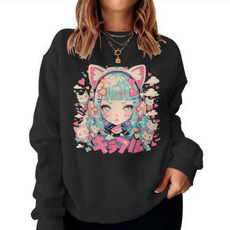 Anime Waifu Cute Anime Manga Cat Girl Sweet Retro Japan Women Sweatshirt - Thegiftio UK