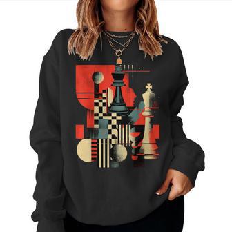 Artistic Chess Player And Chess Love Women Sweatshirt - Thegiftio UK