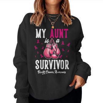 My Aunt Is A Survivor Of Support Breast Cancer Awareness Women Sweatshirt - Thegiftio UK