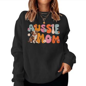 Australian Shepherd Red Tri Groovy Aussie Mom Women Sweatshirt - Thegiftio UK