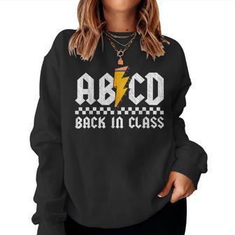 Back In Class Rocks Teacher Rock Back To School Abcd Women Sweatshirt - Thegiftio UK