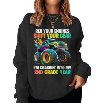 Back To School 2Nd Grade Monster Truck First Day School Boys Women Sweatshirt - Thegiftio UK