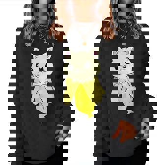 Banana Cat Kawaii Cat In Banana Amore Gatti E Banane Women Sweatshirt - Novitaregali