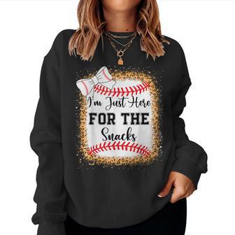 Baseball Sister Im Just Here For The Snacks Toddler Girl Women Sweatshirt - Thegiftio UK