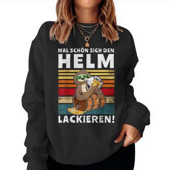 Beer Drinker Soldering Running Helmet Painting Sloth Beer S Sweatshirt Frauen - Geschenkecke