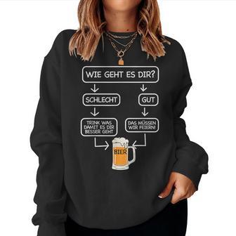 Beer Fun Wie Geht Dir Sweatshirt Frauen - Geschenkecke