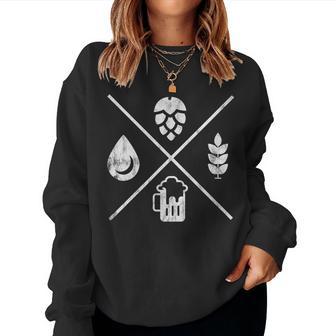 Beer Water Malt & Hops Sweatshirt Frauen - Geschenkecke