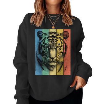 Bengal Tiger Portraitintage Style Dog Mum Dad Sweatshirt Frauen - Seseable