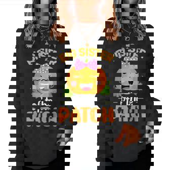 Big Sister Of The Patch Pumpkin Halloween Family Matching Women Sweatshirt - Thegiftio UK