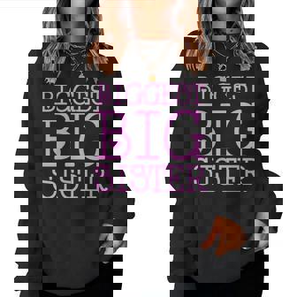 Biggest Big Sister Pink Hearts Big Sister To Be Manga Larga Sudadera Mujer - Regaloses