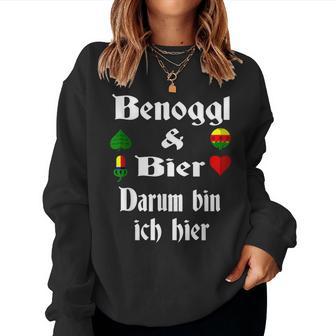 Binokel Player Swabian Schwabe Beer Benoggl Sweatshirt Frauen - Geschenkecke