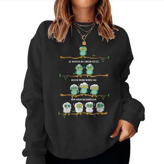 Birds Hierarchie Schissen Owl Motif Owl Fun Sweatshirt Frauen - Geschenkecke