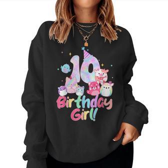 Birthday Girl 10Th Birthday Squish Squad Mallow Girls Women Sweatshirt - Thegiftio UK