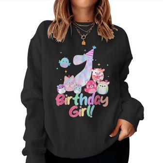 Birthday Girl 7Th Birthday Squish Squad Mallow Girls Women Sweatshirt | Seseable UK