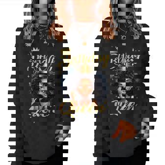 Birthday Queen Melanin Afro African American Girls Women Women Sweatshirt - Thegiftio UK