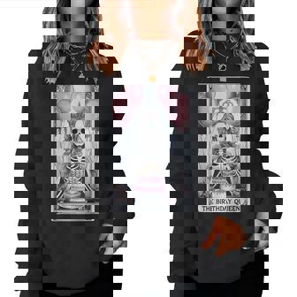Birthday Queen Tarot Card Cute Gothic Skeleton Girls Women Sweatshirt - Thegiftio UK