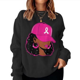 Black Pink Breast Cancer Awareness Warrior Girls Women Sweatshirt - Thegiftio UK