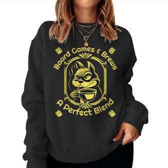 Board Games And Brews Coffee Lover Gamer Coffee Boardgame Women Sweatshirt - Thegiftio UK