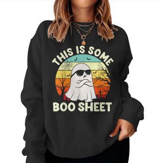 This Is Some Boo Sheet For Retro Ghost Halloween Women Sweatshirt - Thegiftio UK