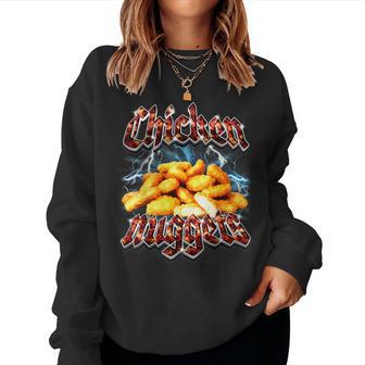 Bootleg Rap Chicken Nuggets Vintage 90S Heavy Metal Women Sweatshirt - Thegiftio UK