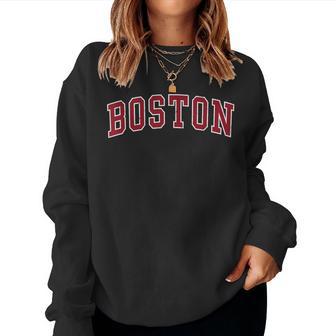 Boston City Massachusetts Vintage Text Boston Women Sweatshirt - Thegiftio UK