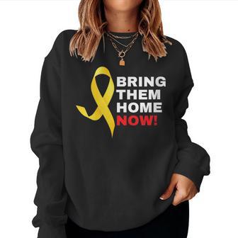 Bring Them Home Now Yellow Ribbon Israel Women Sweatshirt - Thegiftio UK