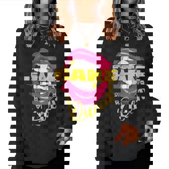 Cake Queen Queen Lips Golden Necklace Cake Women Sweatshirt - Monsterry