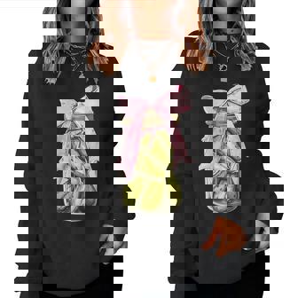 Canned Pickle Coquette Bows Canning Jar Pickling Girl Women Women Sweatshirt - Monsterry