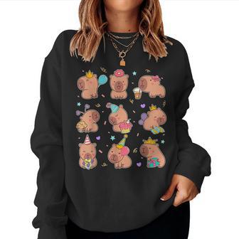 Capybara Birthday Capy Animals Boys Girls Birthday Women Sweatshirt - Thegiftio UK