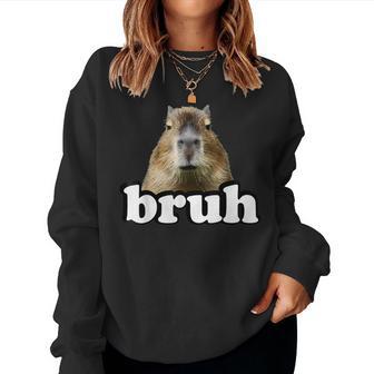 Capybara Bruh Graphic For Capybara Women Sweatshirt - Thegiftio UK