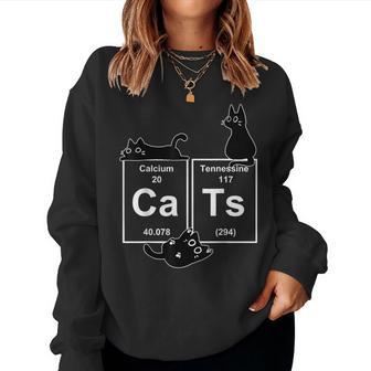 Cat Chemistry Periodic Table Cat Dad Cat Mom Women Sweatshirt - Thegiftio UK