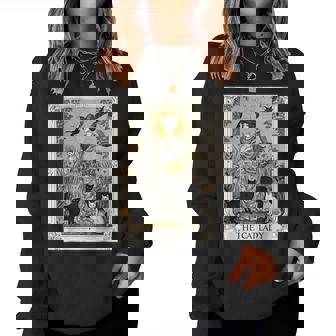 The Cat Lady Tarot Card Vintage Gothic Cat Mom Women Sweatshirt - Thegiftio UK